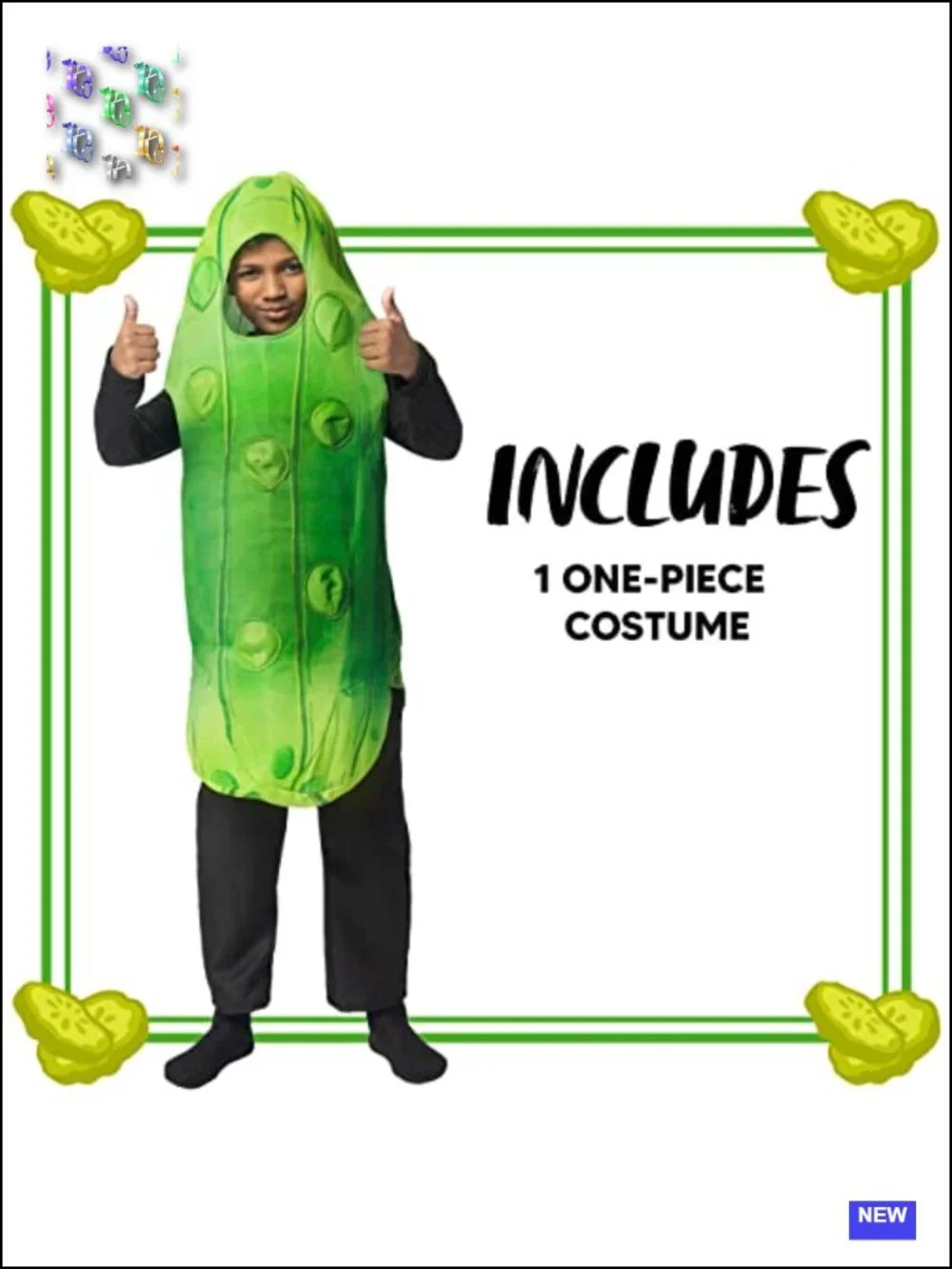 Kids Pickle Costume Food Themed Jumpsuit Halloween Cosplay Pretend Play